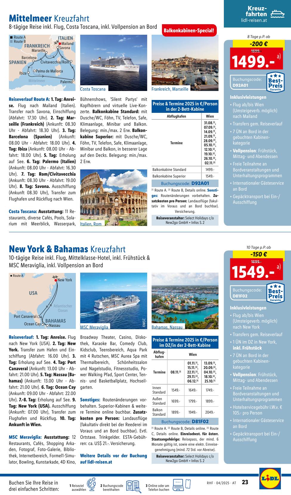 Lidl Reisen flyer page